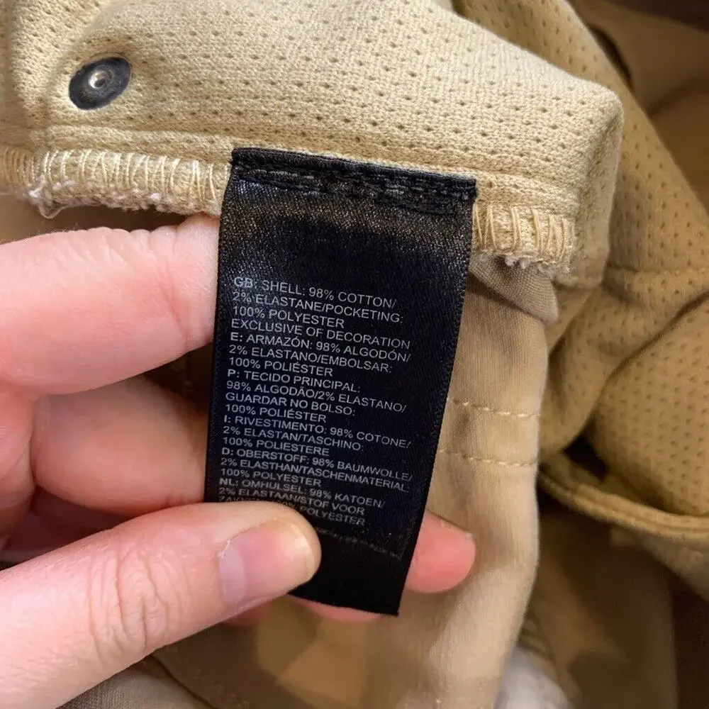 The North Face Shorts Mens 32 Wheat Cotton Stretch Flat Front Casual‎ Walk Chino